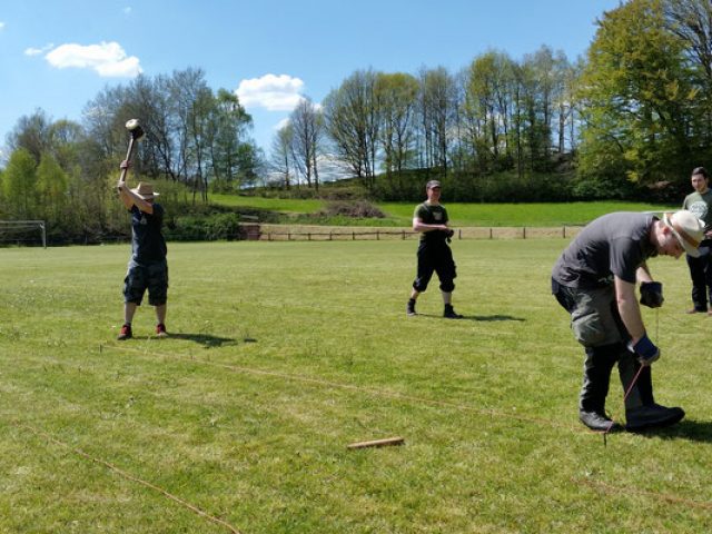 Abstecken der Spielfelder